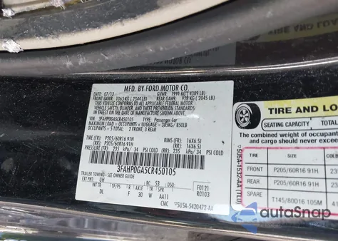 2012 Ford Fusion S from USA, damaged, VIN 3FAHP0GA5CR450105